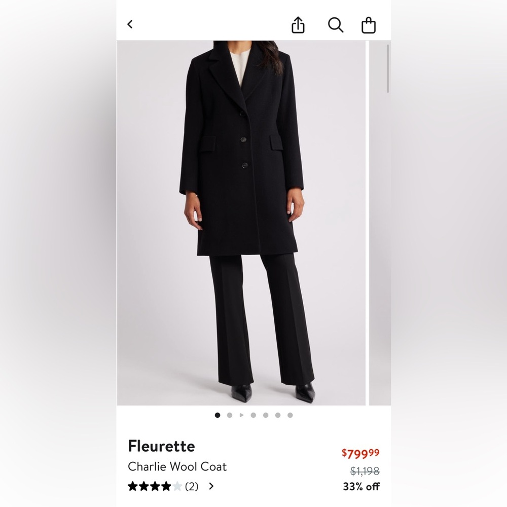 Fleurette 100% wool coat
